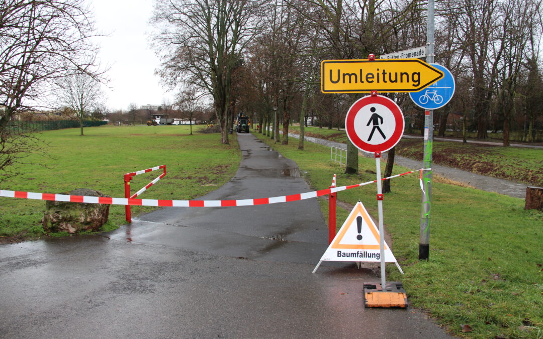 Wegsperrung Geh- und Radweg entlang der Erft
