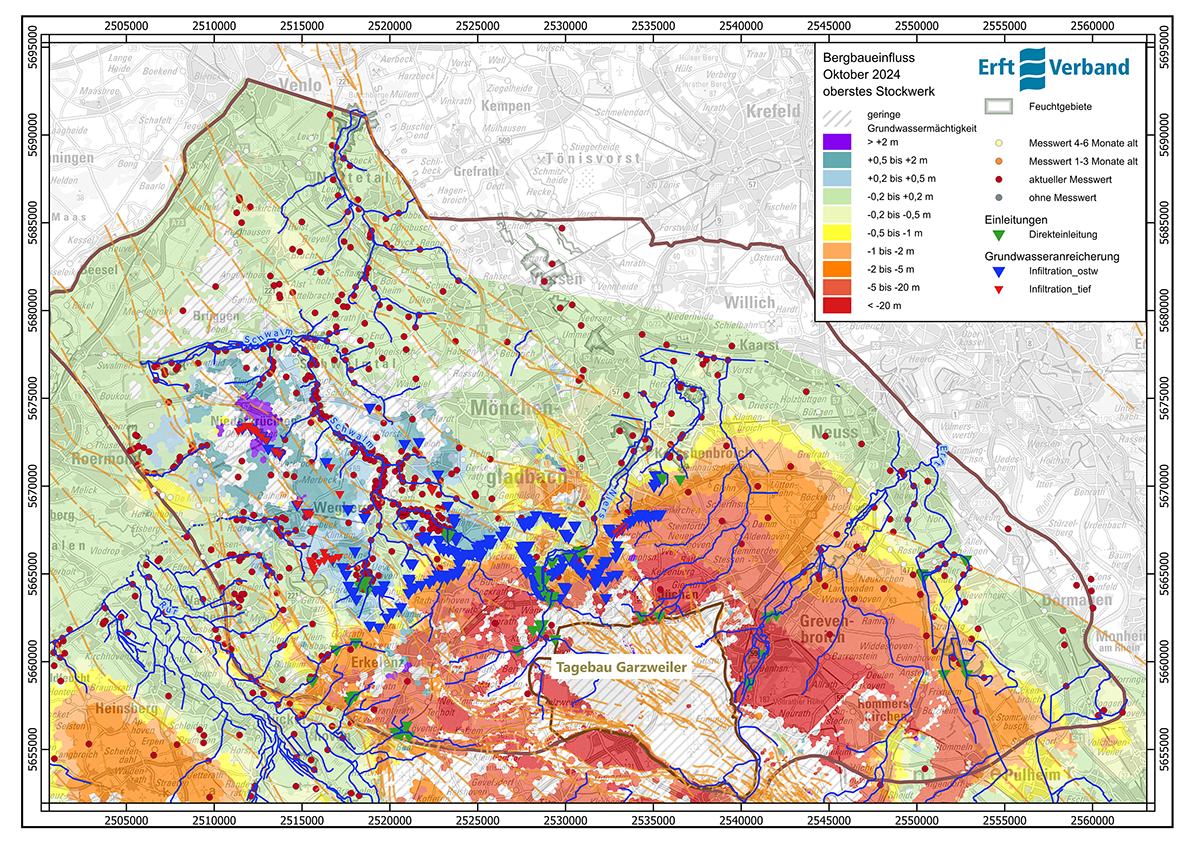 Karte Bergbaueinfluss Karte Bergbaueinfluss 2024, oberstes Stockwerk