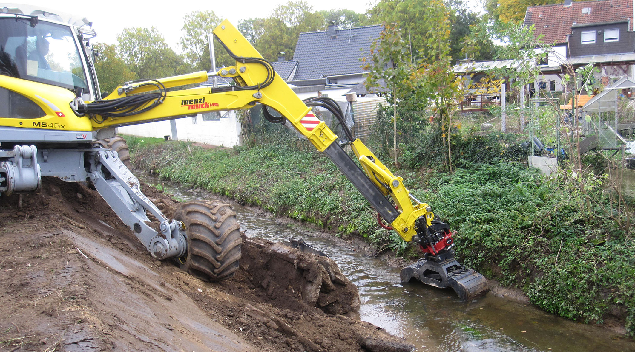 Schreitbagger im Einsatz