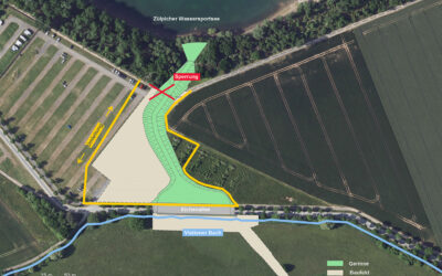 Umleitung des Fuß- und Radwegs um den Wassersportsee