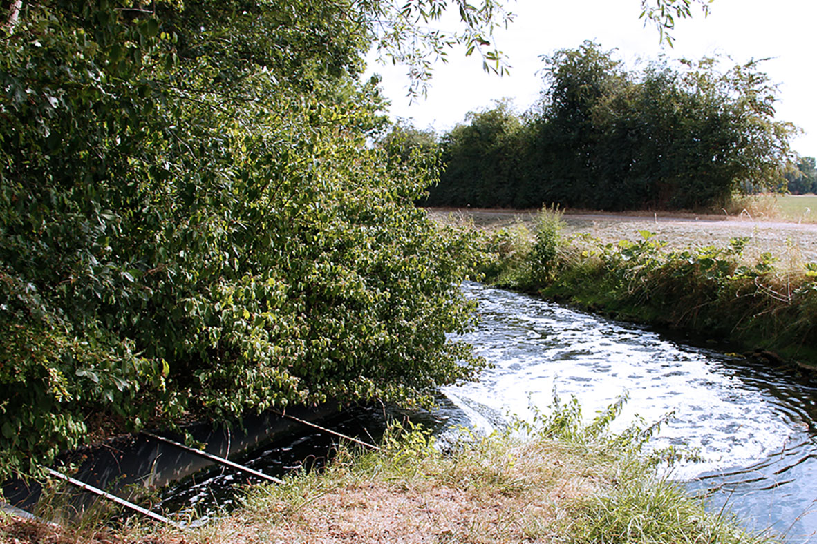 Ablauf des gereinigten Abwassers in die Erft Ablauf des gereinigten Abwassers in die Erft