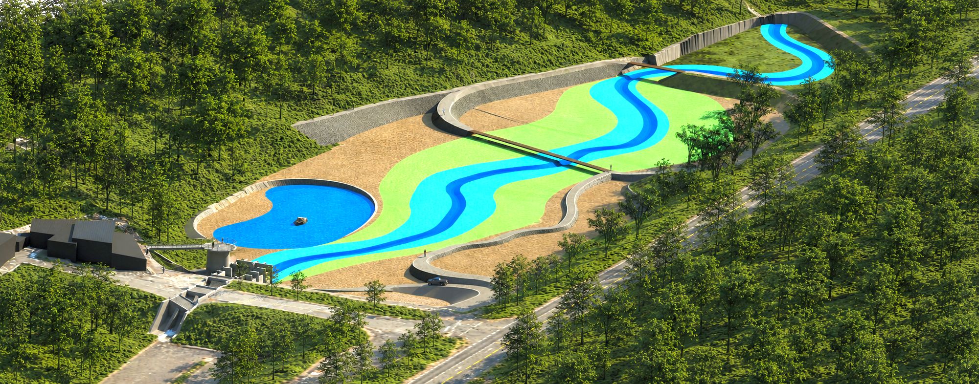 Hochwasserrückhaltebecken Kommern in KI-gestützter Darstellung