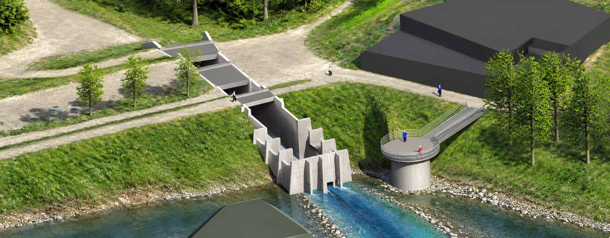 Durchlassbauwerk in KI-gestützter Darstellung